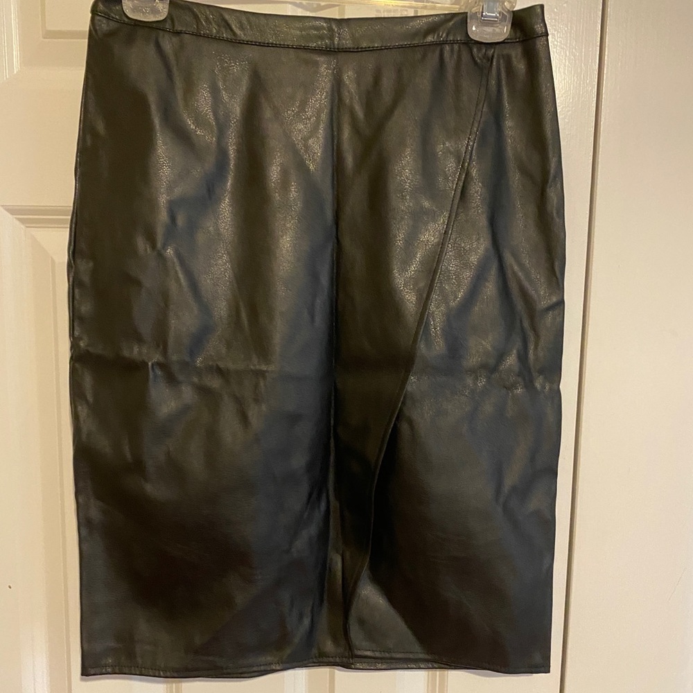 New Look Faux Leather Midi Skirt